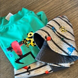 Colorful Kids' Rash Guard and Swim Shorts Set